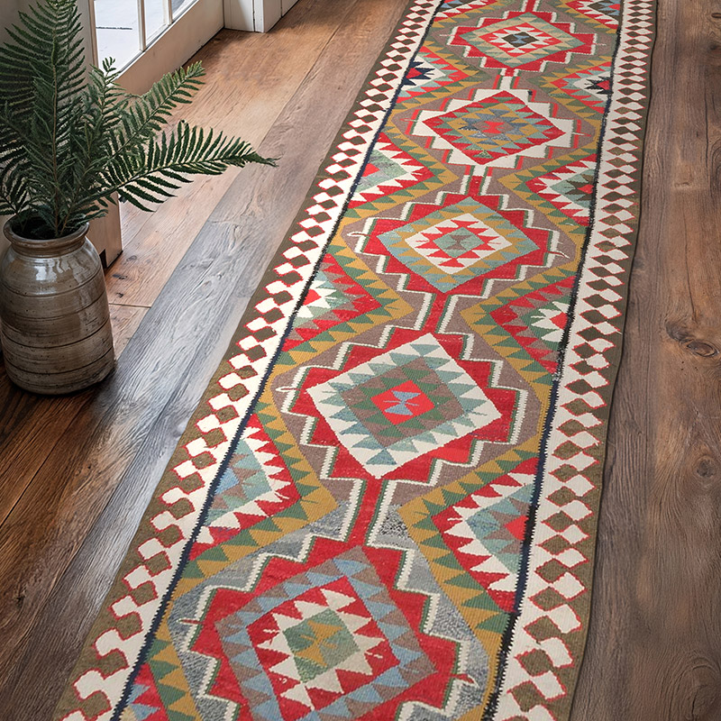 Vintage Anadolu Kilim Yolluk - 98 cm x 370 cm - K0069491