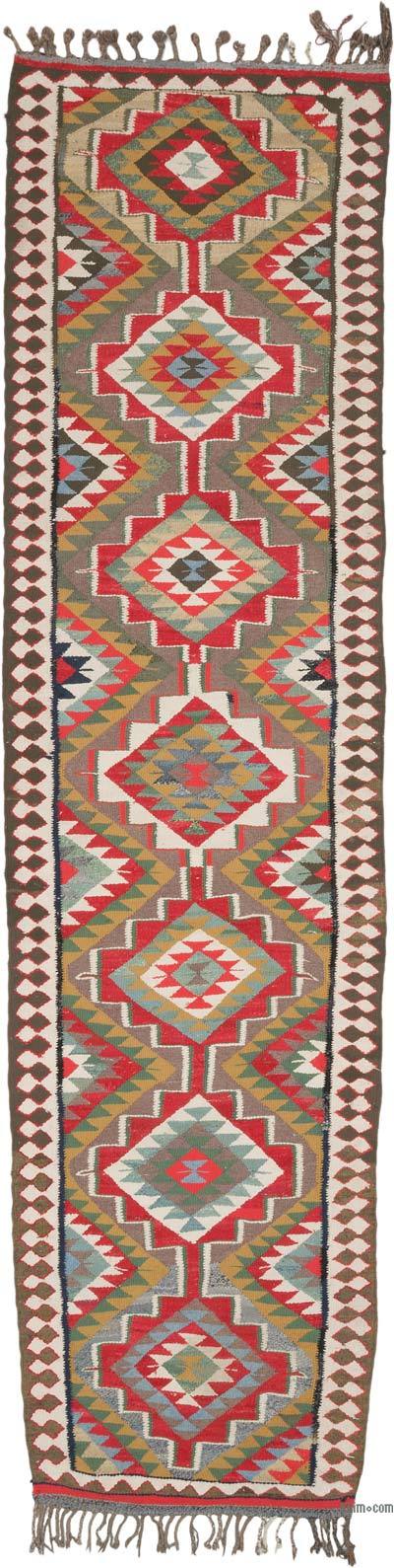 Vintage Anadolu Kilim Yolluk - 98 cm x 370 cm
