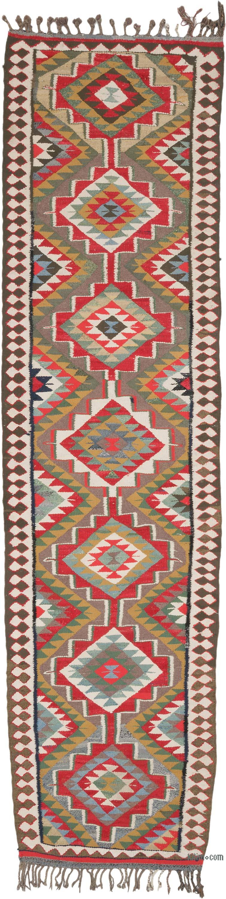 Vintage Anadolu Kilim Yolluk - 98 cm x 370 cm - K0069491