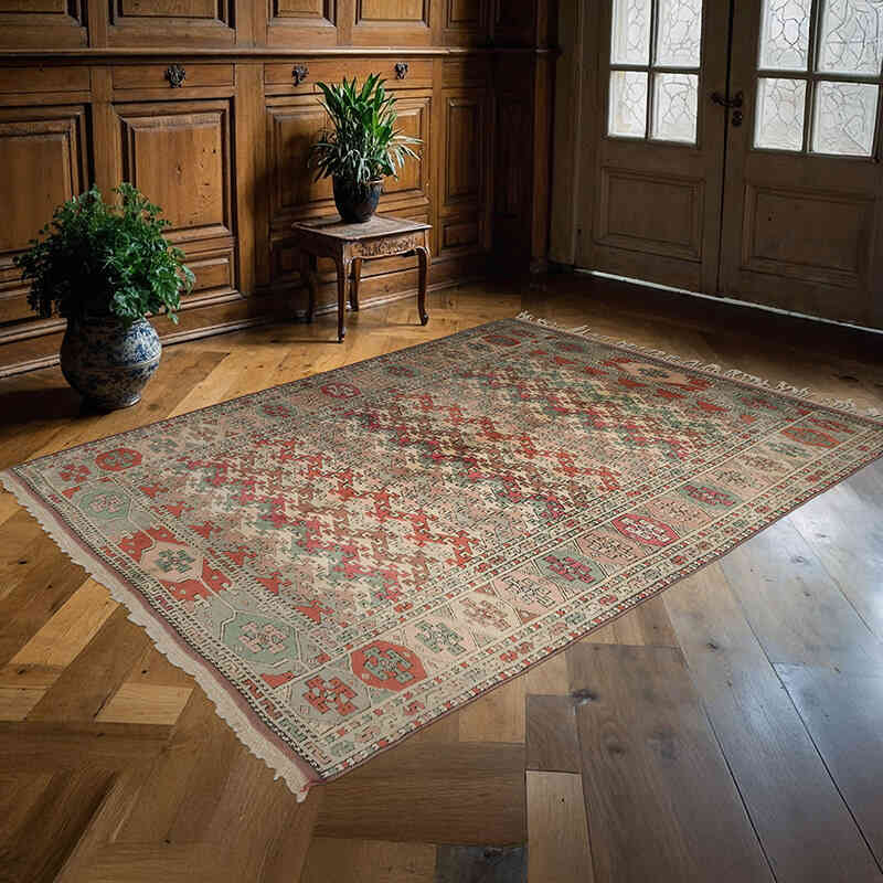 Alfombra Vintage Turca Anudada a Mano - 179 cm x 235 cm - K0069511