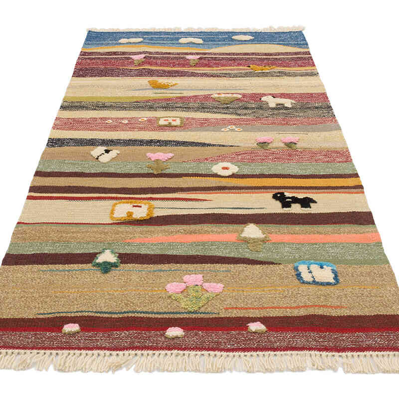 New Handwoven Turkish Kilim Rug - 3' 1" x 5' 9" (37" x 69") - K0069519