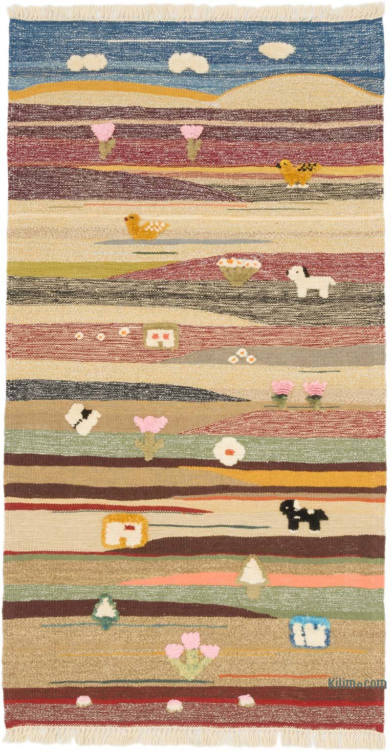New Handwoven Turkish Kilim Rug - 3' 1" x 5' 9" (37" x 69") - K0069519