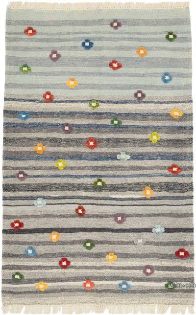 New Handwoven Turkish Kilim Rug - 3' 8" x 5' 9" (44" x 69")