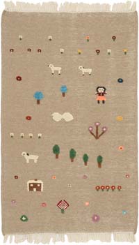 Yeni Kök Boya El Dokuma Kilim - 89 cm x 142 cm