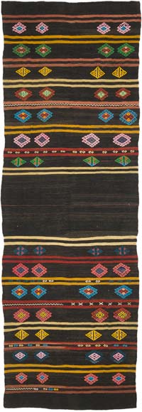 Vintage Turkish Kilim Runner - 4' 5" x 12' 8" (53" x 152")