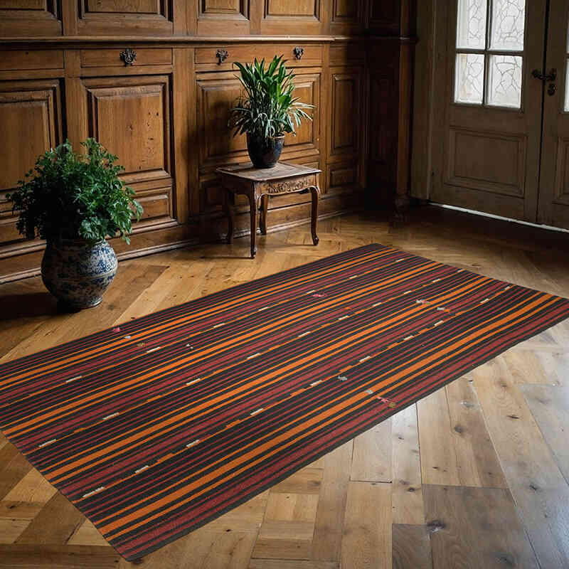 Vintage Anatolian Flatweave Rug - 4'  x 7' 7" (48" x 91") - K0069594