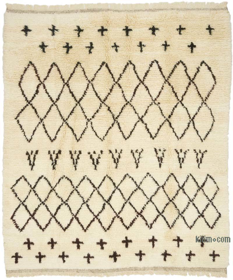 New Moroccan Style Hand-Knotted Tulu Rug - 7' 10" x 9' 2" (94" x 110") - K0069620