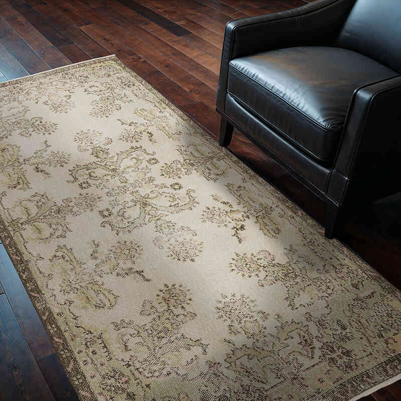 Alfombra Vintage Turca Anudada a Mano - 112 cm x 212 cm - K0069644