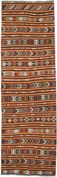 Vintage Turkish Kilim Runner - 3' 4" x 10' 6" (40" x 126")