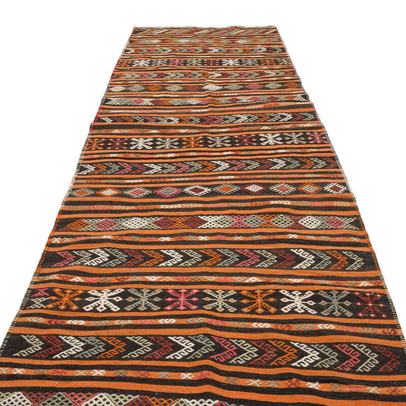 Vintage Turkish Kilim Runner - 3' 4" x 10' 6" (40" x 126") - K0069653