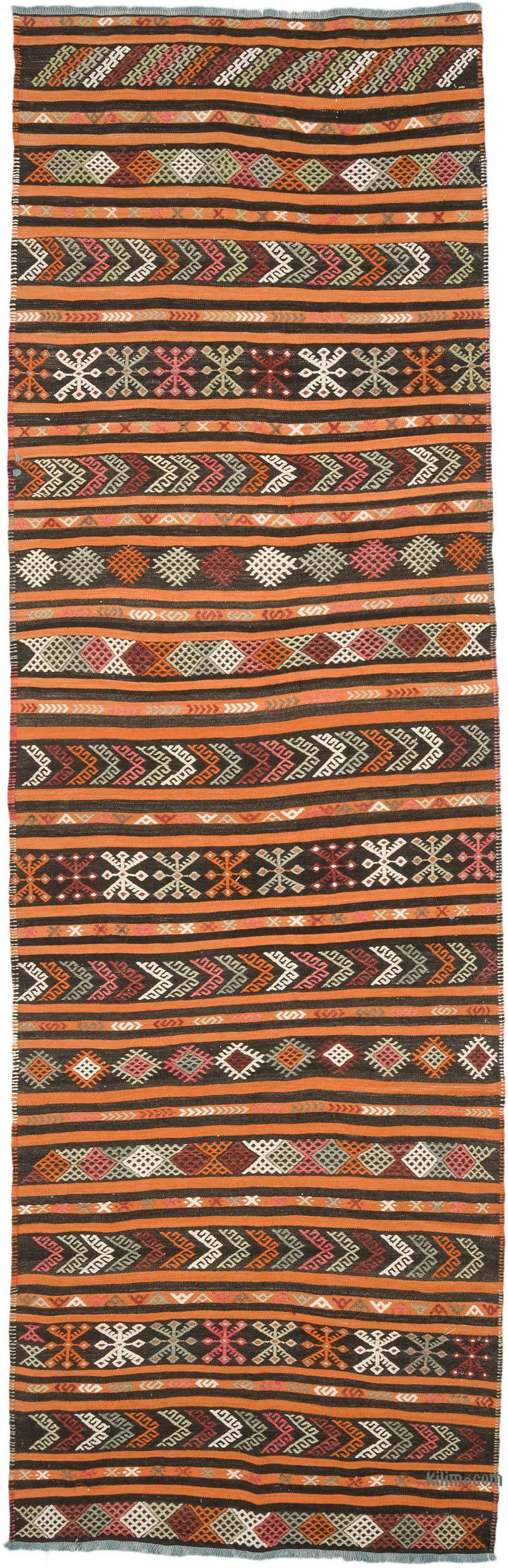 Vintage Turkish Kilim Runner - 3' 4" x 10' 6" (40" x 126") - K0069653