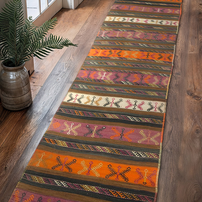 Vintage Malatya Kilim Yolluk - 76 cm x 357 cm - K0069658