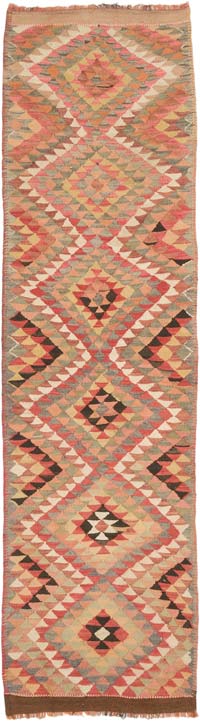 Alfombra Kilim Tribal Vintage - 88 cm x 311 cm