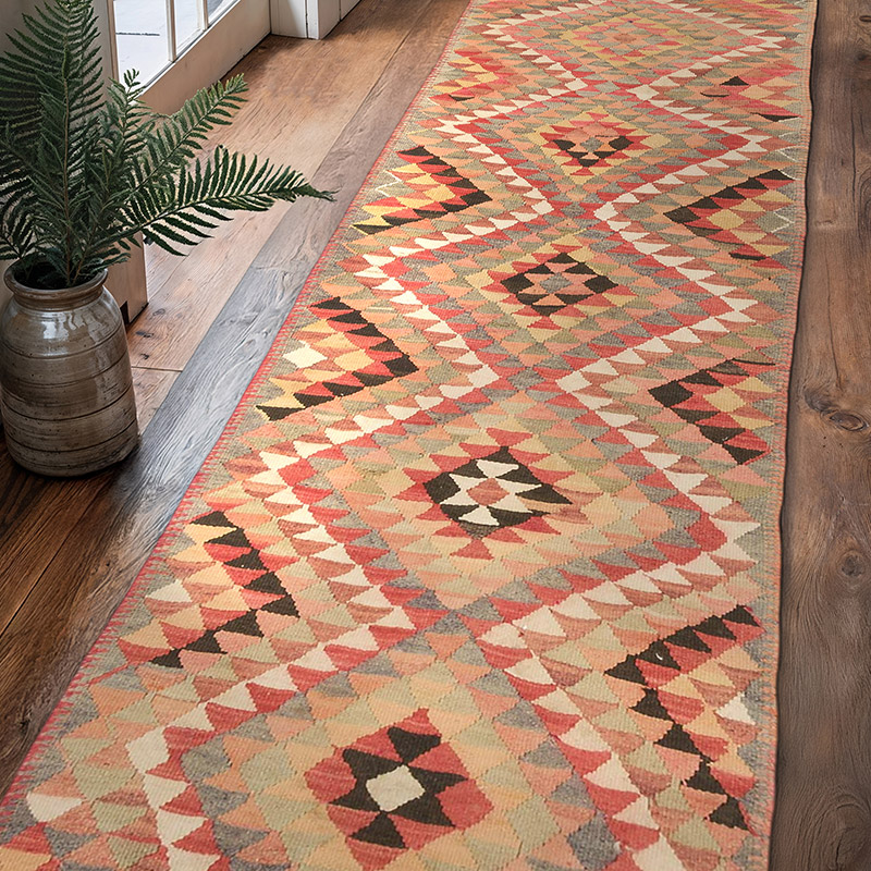 Alfombra Kilim Tribal Vintage - 88 cm x 311 cm - K0069679