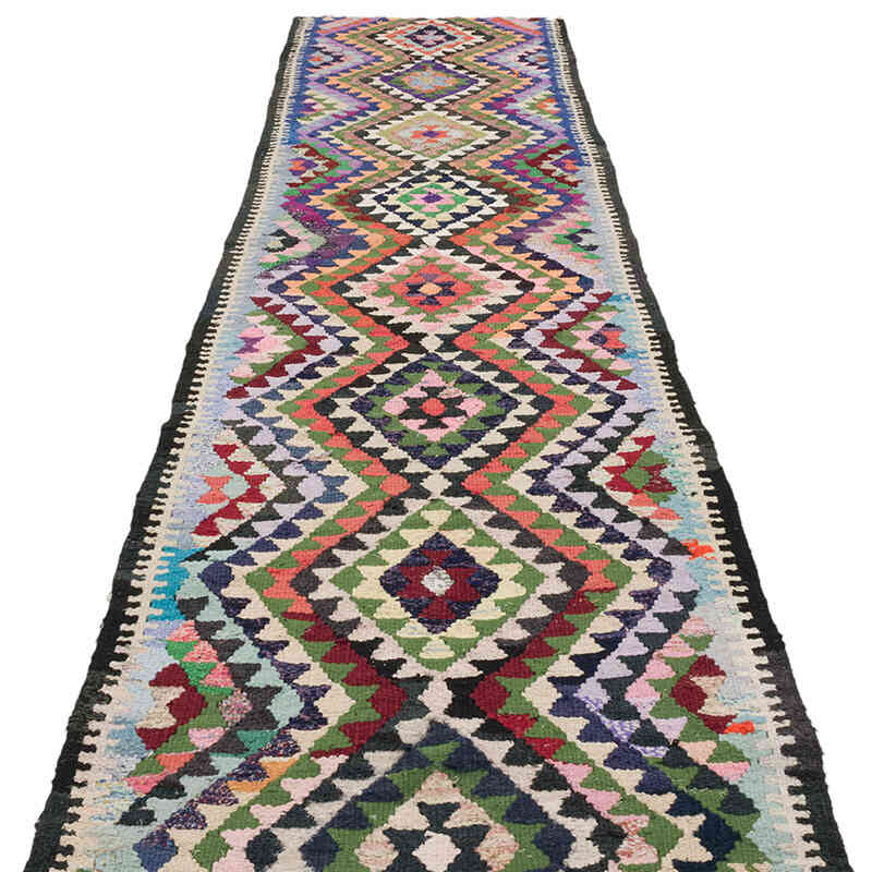 Vintage Tribal Kilim Runner - 2' 9" x 11' 7" (33" x 139") - K0069682