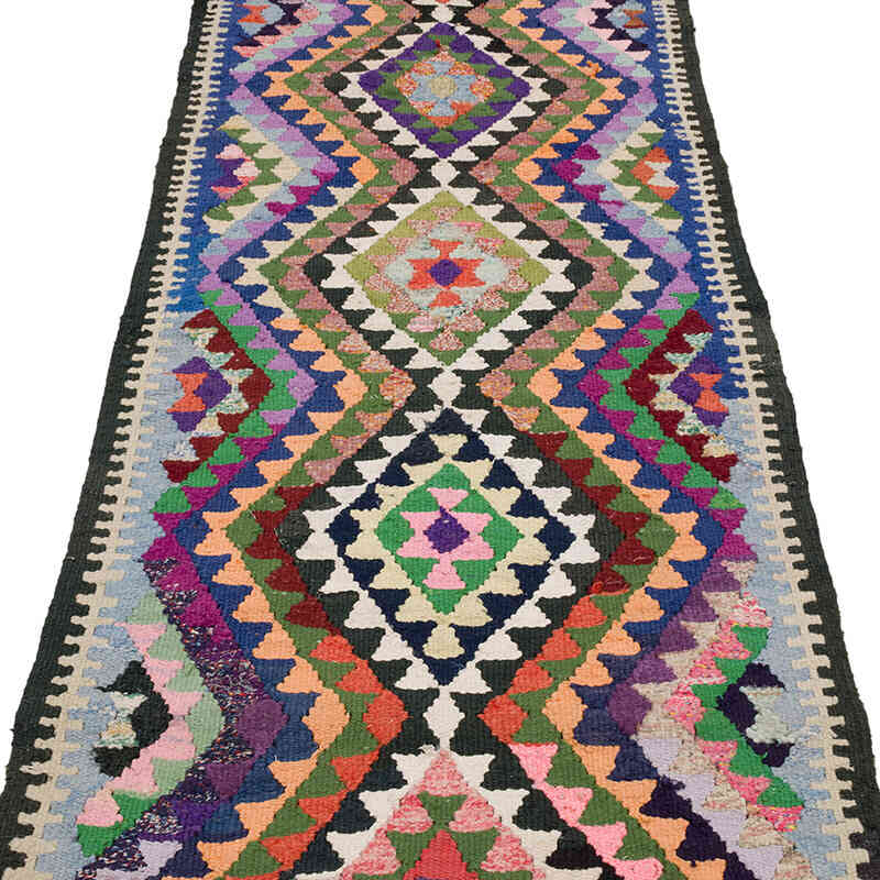 Vintage Tribal Kilim Runner - 2' 9" x 11' 7" (33" x 139") - K0069682