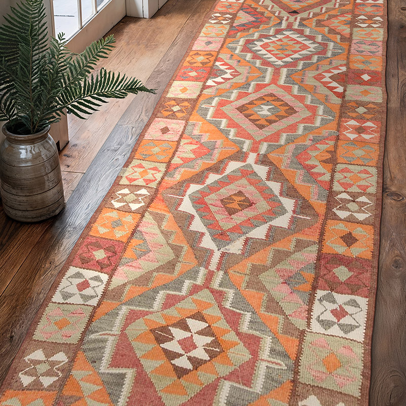 Vintage Anadolu Kilim Yolluk - 95 cm x 320 cm - K0069692