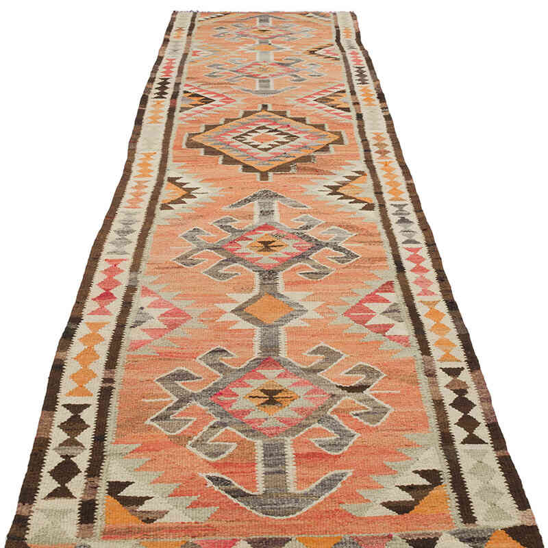 Vintage Tribal Kilim Runner - 3' 2" x 11' 9" (38" x 141") - K0069720
