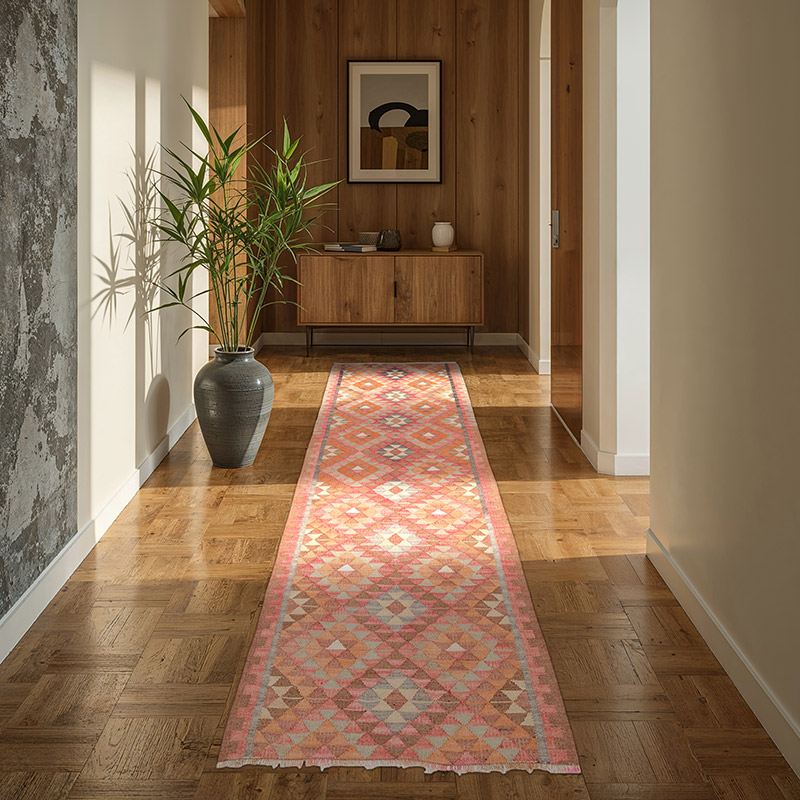 Alfombra Kilim Tribal Vintage - 100 cm x 291 cm - K0069722