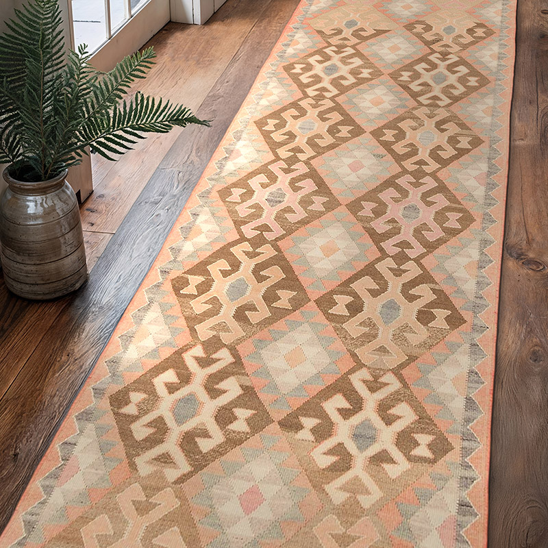 Vintage Anadolu Kilim Yolluk - 100 cm x 352 cm - K0069723
