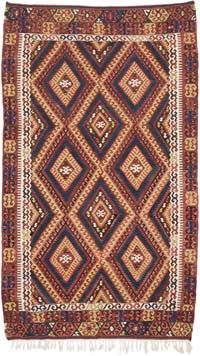 Vintage Fethiye Kilim Rug - 5' 10" x 10' 1" (70" x 121")