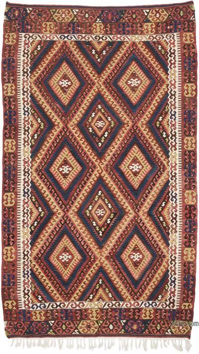 Vintage Fethiye Kilim Rug - 5' 10" x 10' 1" (70" x 121")