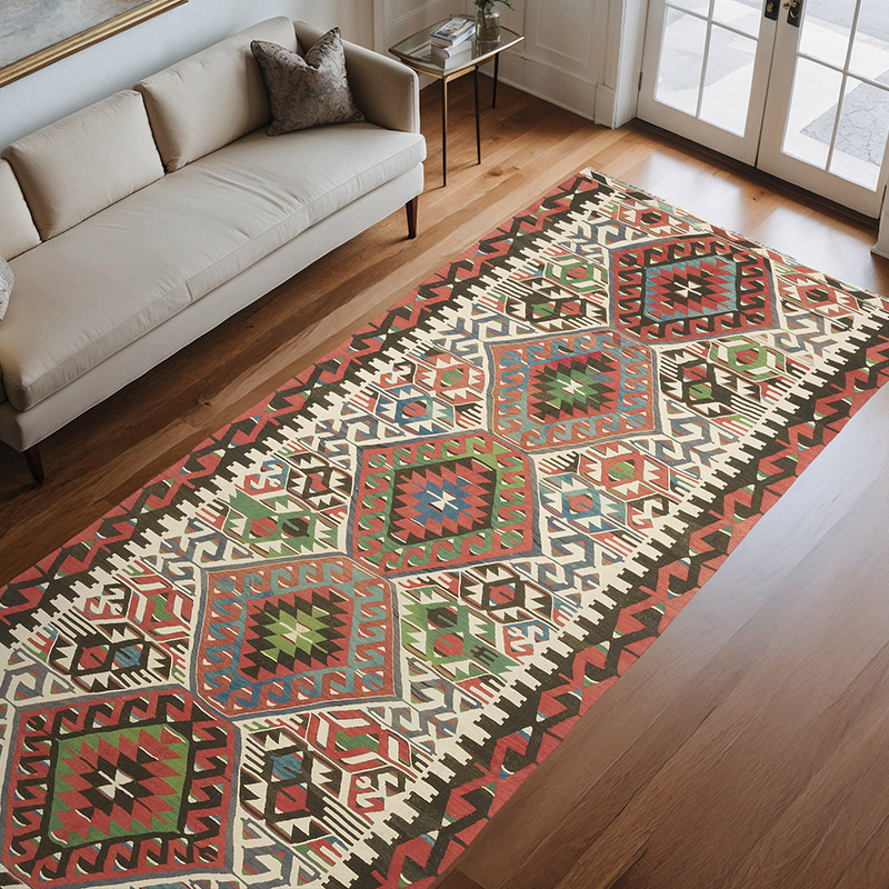 Vintage Oushak Kilim Rug - 5' 5" x 11' 5" (65" x 137") - K0069759