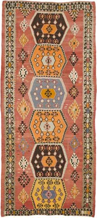 Vintage Kayseri Kilim Rug - 5' 2" x 11' 7" (62" x 139")