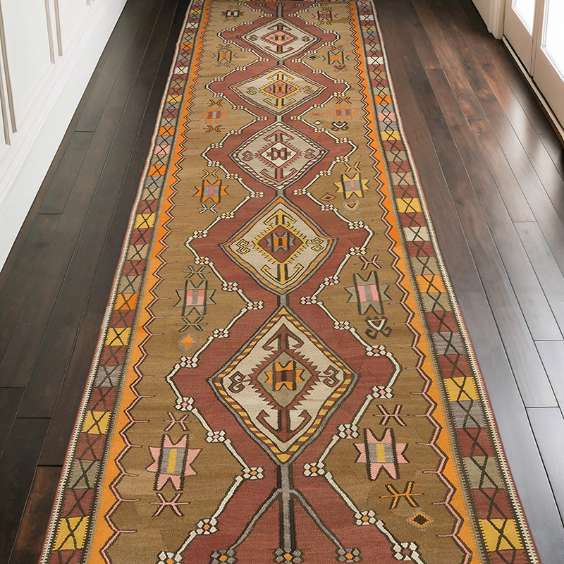 Vintage Kars Kilim Rug - 4' 11" x 13' 10" (59" x 166") - K0069770
