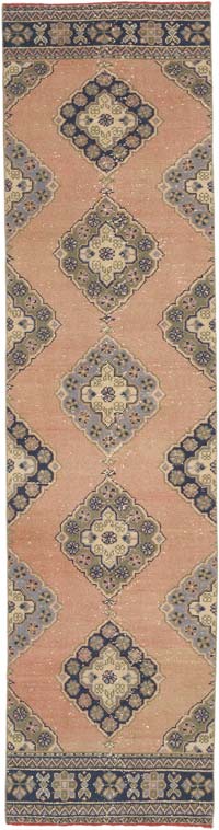 Vintage Turkish Hand-Knotted Runner - 2' 11" x 11' 6" (35" x 138")
