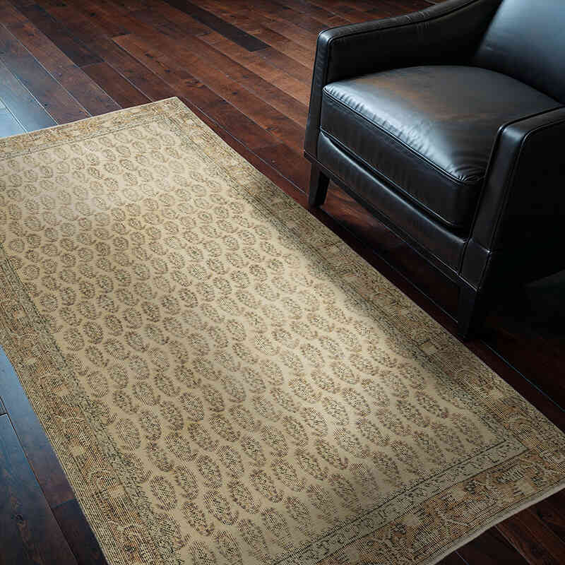 Alfombra Vintage Turca Anudada a Mano - 116 cm x 200 cm - K0069814