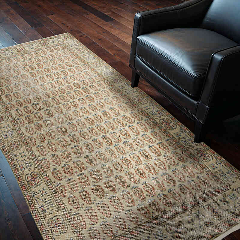 Alfombra Vintage Turca Anudada a Mano - 114 cm x 207 cm - K0069817