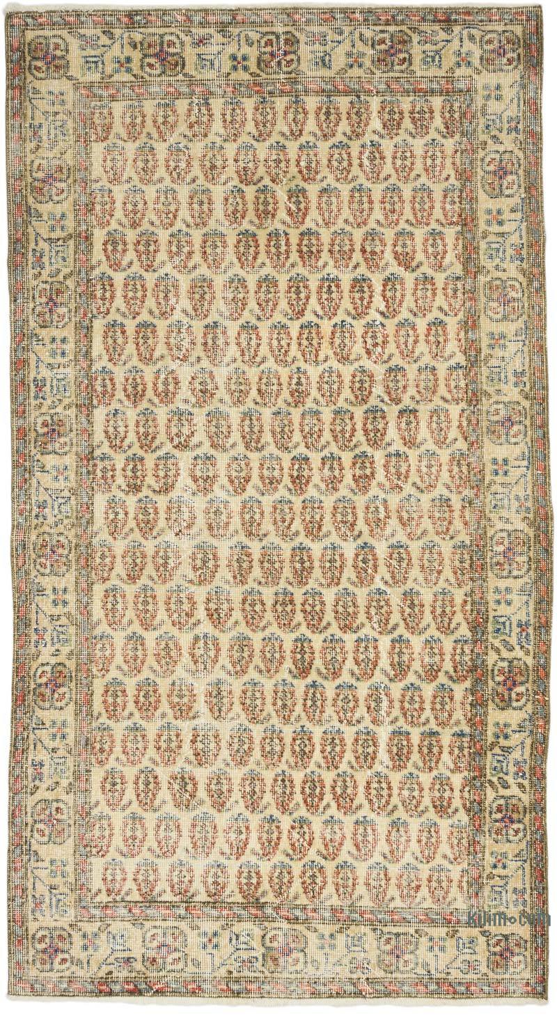 Alfombra Vintage Turca Anudada a Mano - 114 cm x 207 cm - K0069817