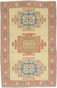 Alfombra Vintage Turca Anudada a Mano - 132 cm x 203 cm