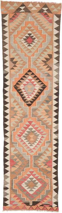 Alfombra Kilim Tribal Vintage - 95 cm x 327 cm