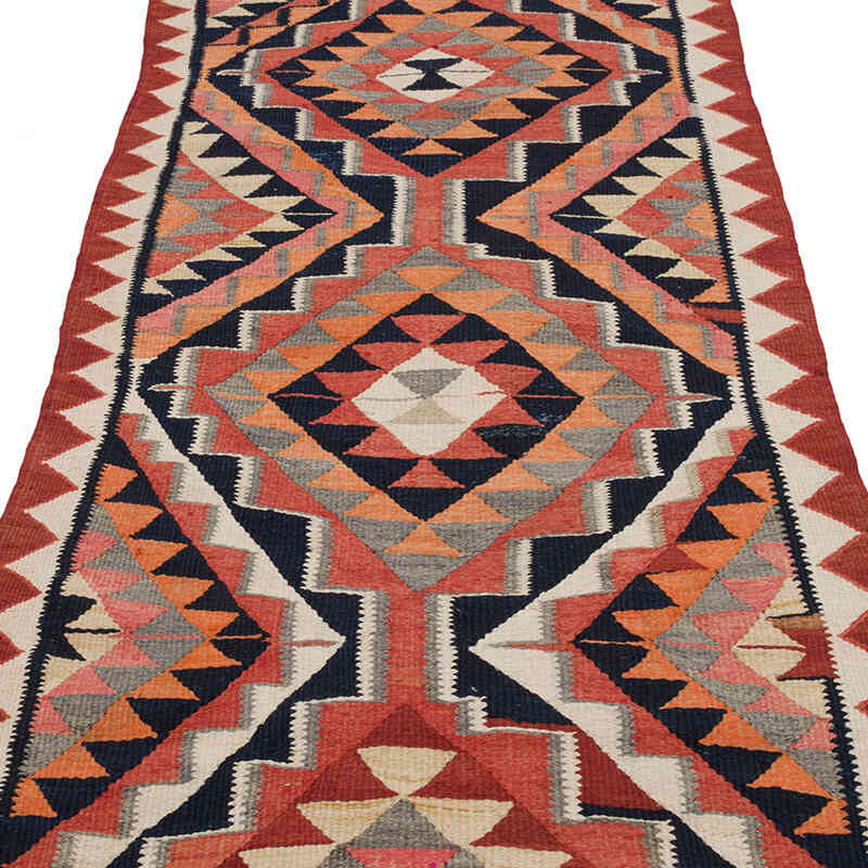 Vintage Tribal Kilim Runner - 3' 1" x 10' 4" (37" x 124") - K0069837
