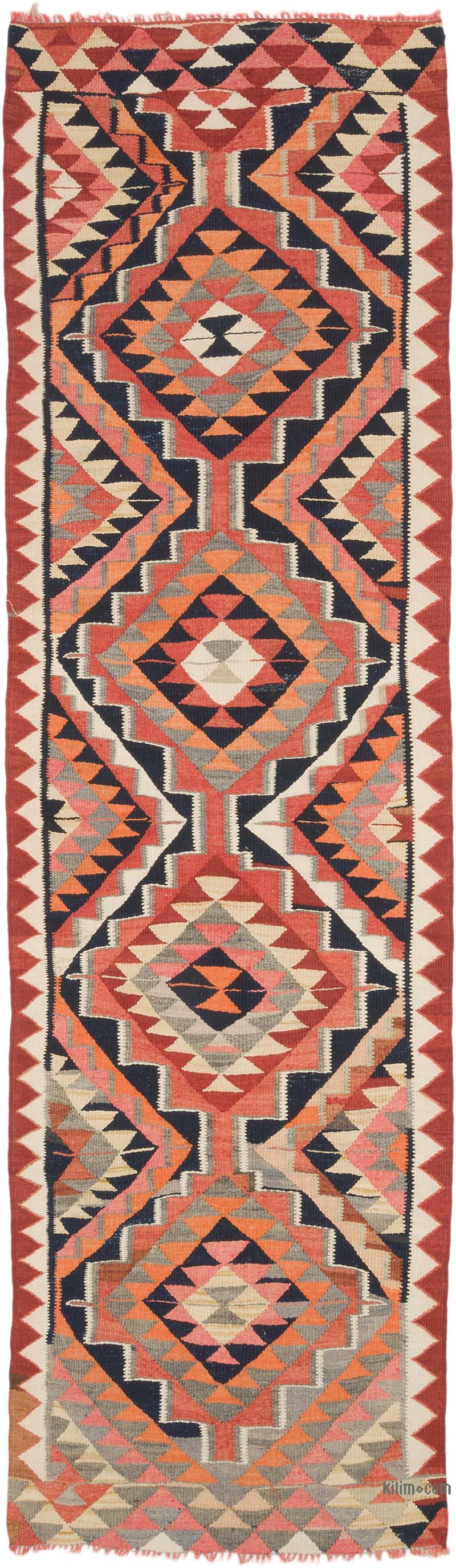 Vintage Tribal Kilim Runner - 3' 1" x 10' 4" (37" x 124") - K0069837