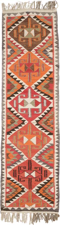 Alfombra Kilim Tribal Vintage - 94 cm x 327 cm
