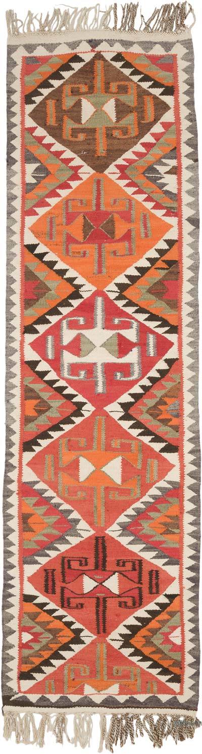 Vintage Anadolu Kilim Yolluk - 94 cm x 327 cm