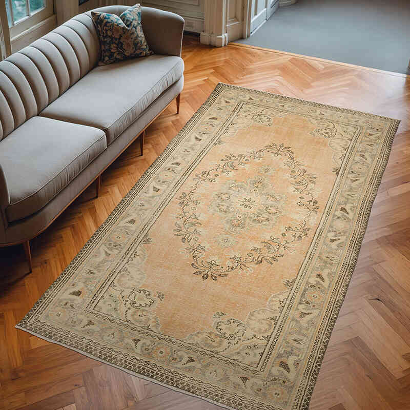 Vintage Turkish Hand-Knotted Rug - 5' 9" x 10'  (69" x 120") - K0069845