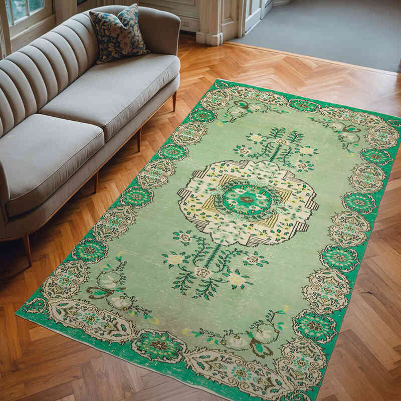 Vintage Turkish Hand-Knotted Rug - 5' 11" x 9' 6" (71" x 114") - K0069851