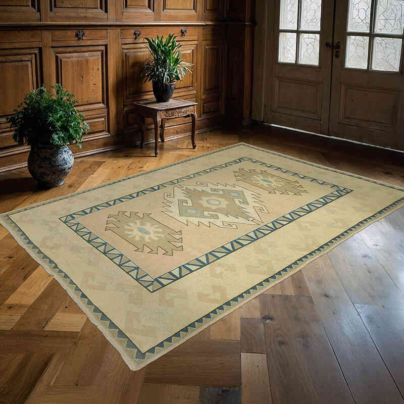 Vintage Turkish Hand-Knotted Rug - 5' 9" x 8'  (69" x 96") - K0069867