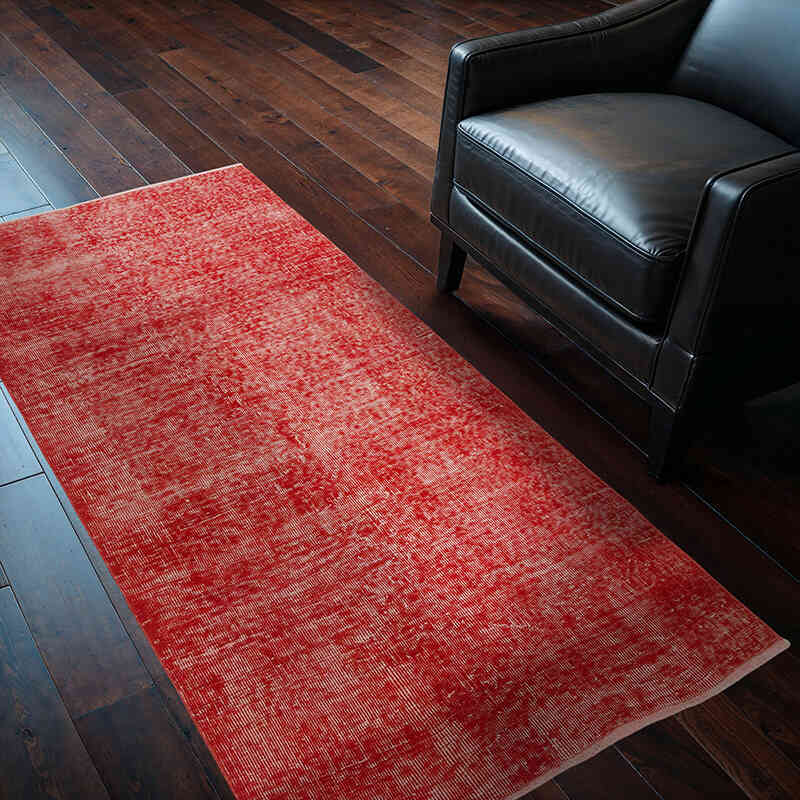 Over-dyed Vintage Hand-Knotted Turkish Rug - 3' 3" x 6' 3" (39" x 75") - K0069873