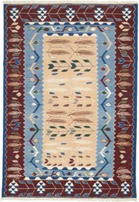 New Handwoven Turkish Kilim Rug - 6' 3" x 8' 11" (75" x 107")
