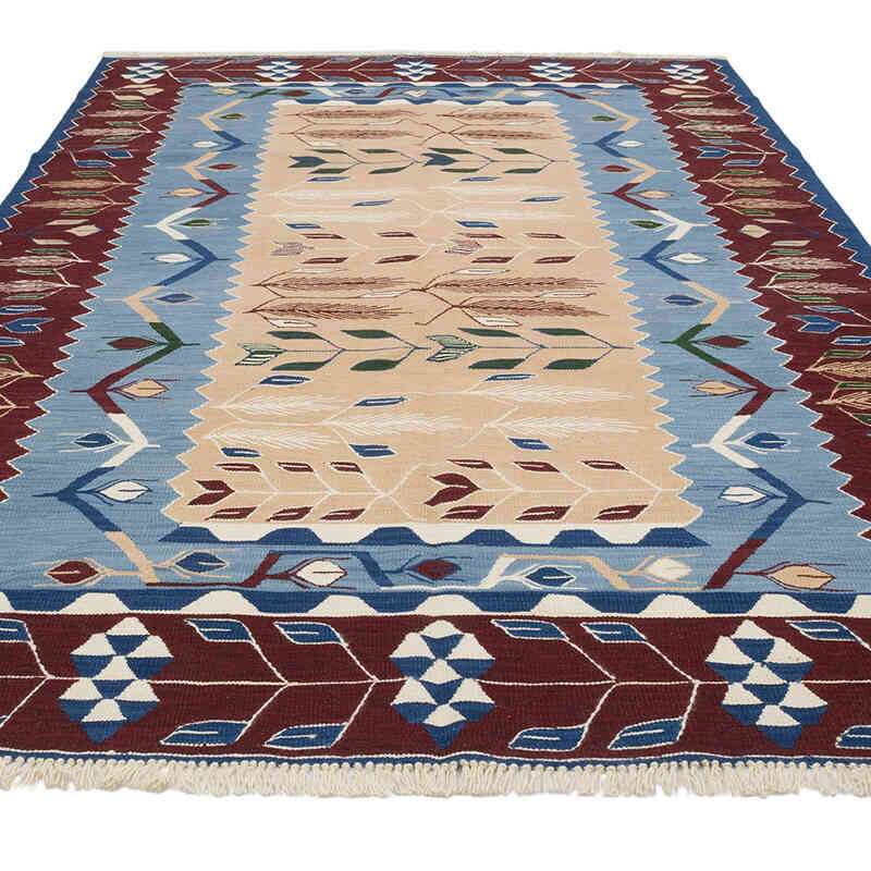 New Handwoven Turkish Kilim Rug - 6' 3" x 8' 11" (75" x 107") - K0070233