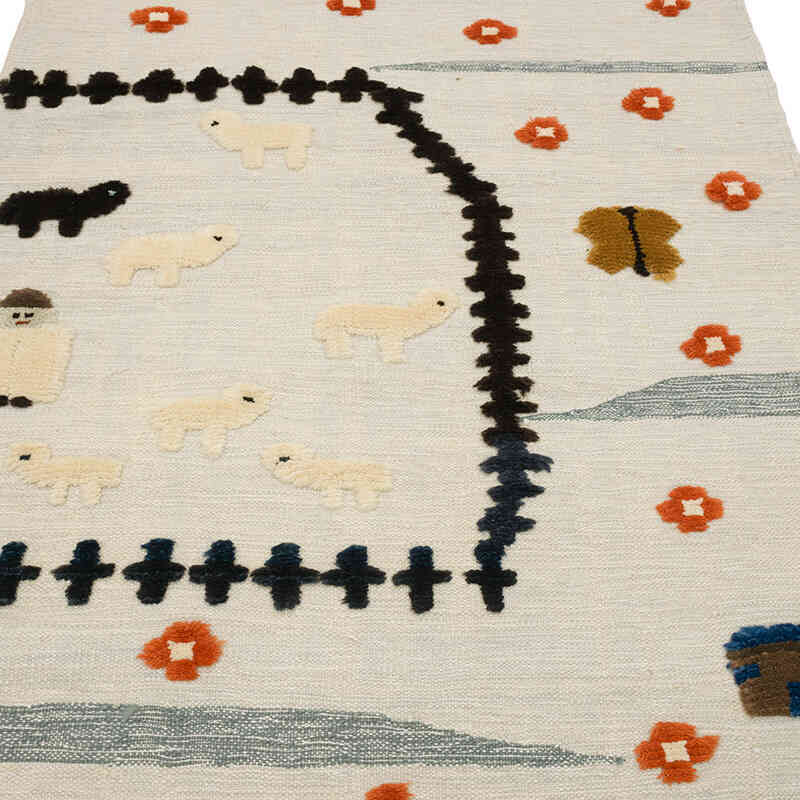 New Handwoven Turkish Kilim Rug - 3' 10" x 6' 6" (46" x 78") - K0070234
