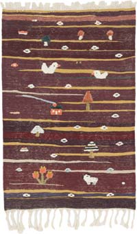 New Handwoven Turkish Kilim Rug - 3'  x 4' 7" (36" x 55")
