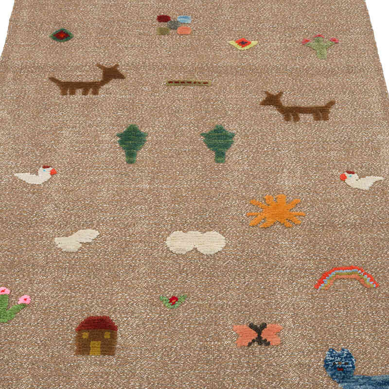 New Handwoven Turkish Kilim Rug - 3' 3" x 5' 3" (39" x 63") - K0070236