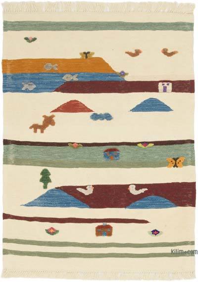 New Handwoven Turkish Kilim Rug - 3' 5" x 4' 7" (41" x 55")