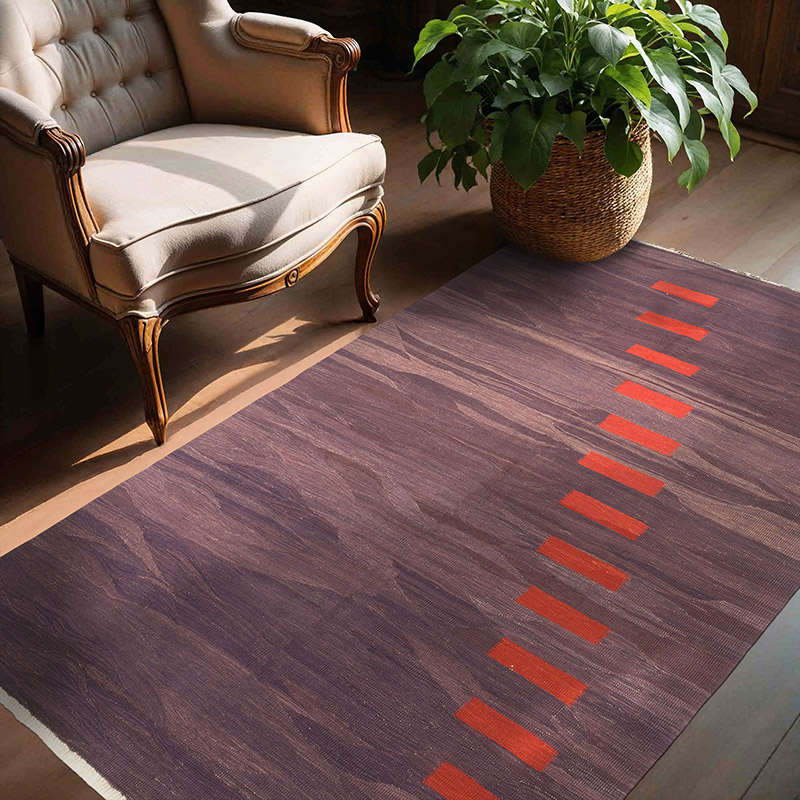 New Handwoven Turkish Kilim Rug - 4' 11" x 6' 7" (59" x 79") - K0070240